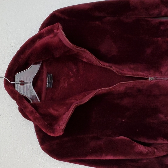 32 Degrees Full Zip Plush Teddy Bear Jacket Marlot Color Size S - Picture 5 of 13